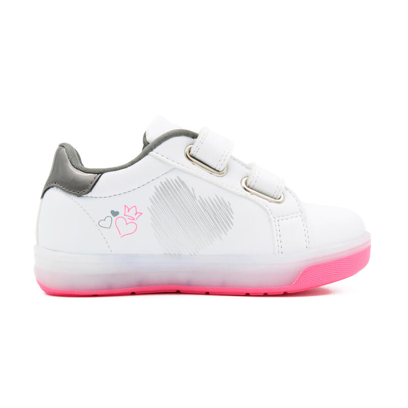 Chaussures à LED BREEZY ROLLERS 2196110 les filles blanc/rose