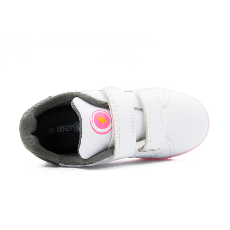 Schoenen met LED BREEZY ROLLERS 2196110 meisje wit/roze
