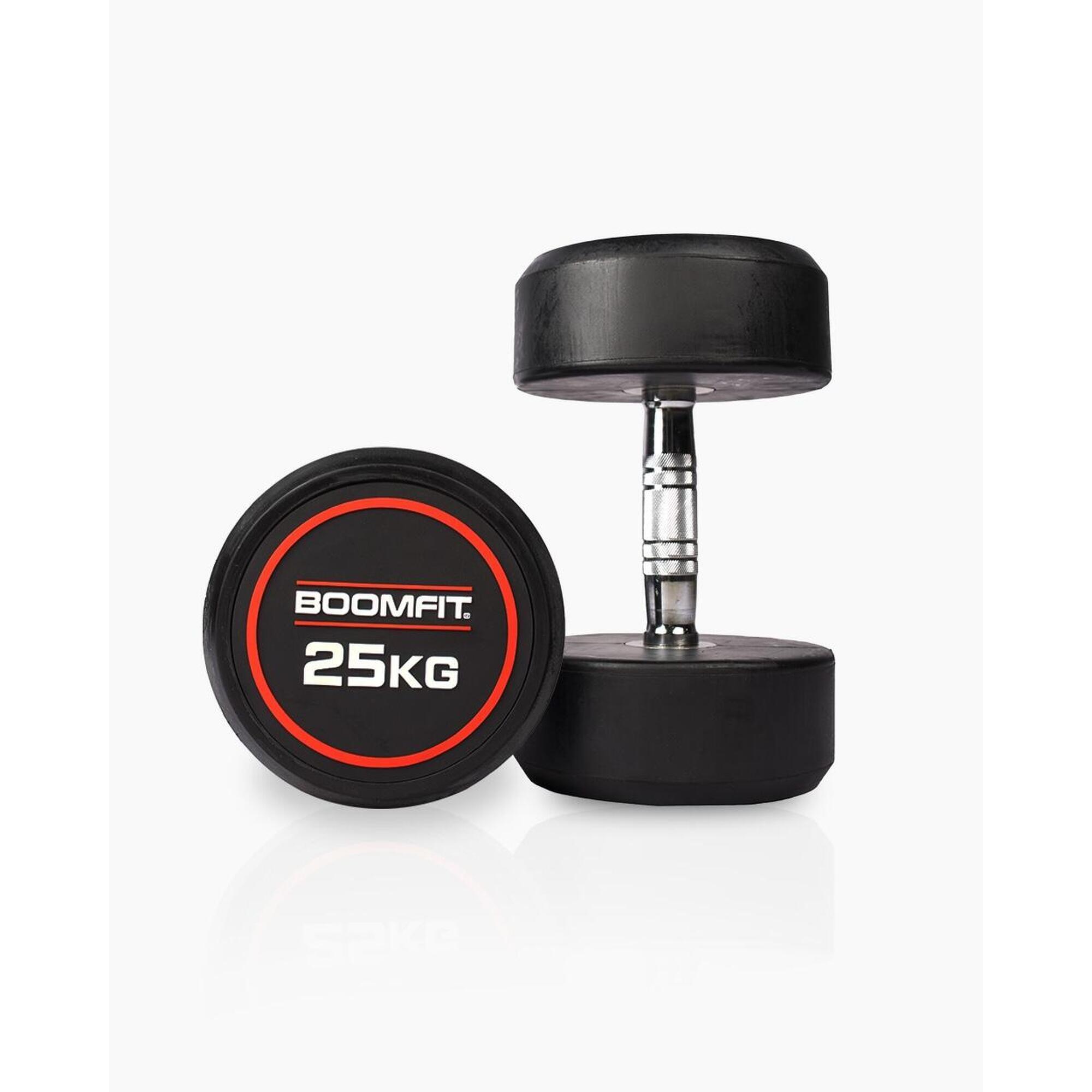 Halteres redondos de musculação 25kg (par) - boomfit