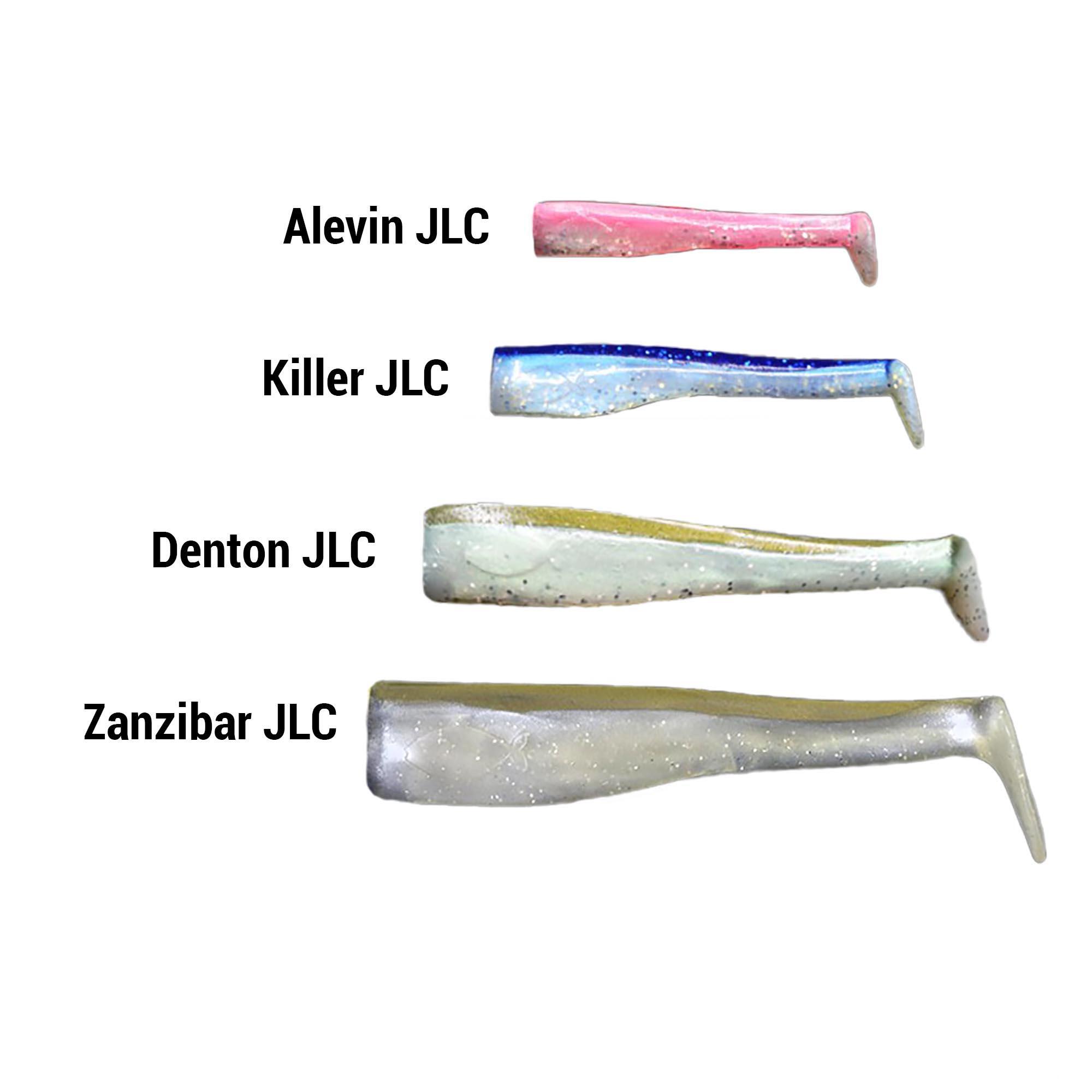 Vinilo jigging spinning cuerpo Alevin JLC rojo/amarillo #1 repuestos pack 2 u 3/3
