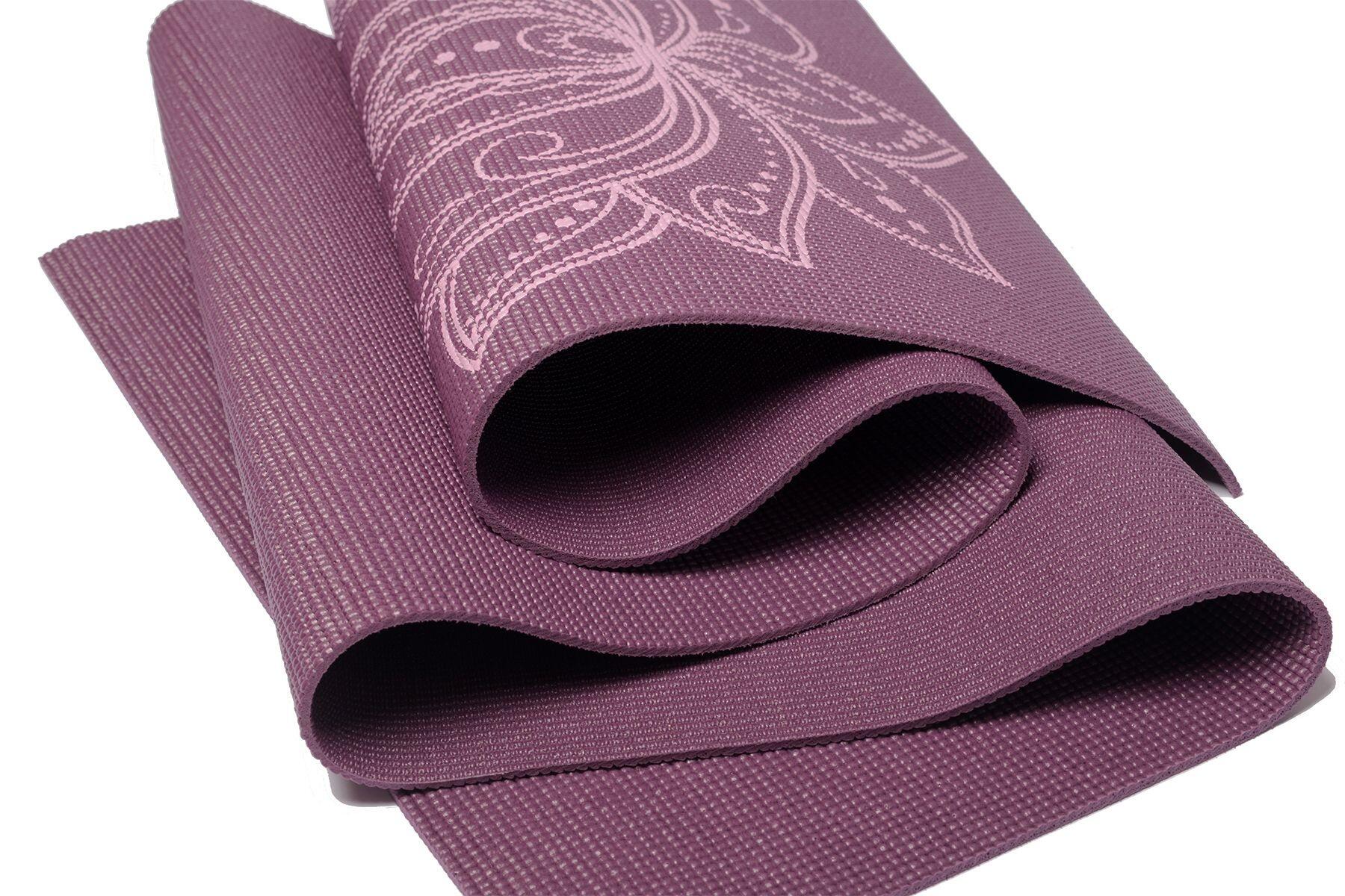 Lotus Yogamat sticky extra dik lotus donkerpaars 3/5