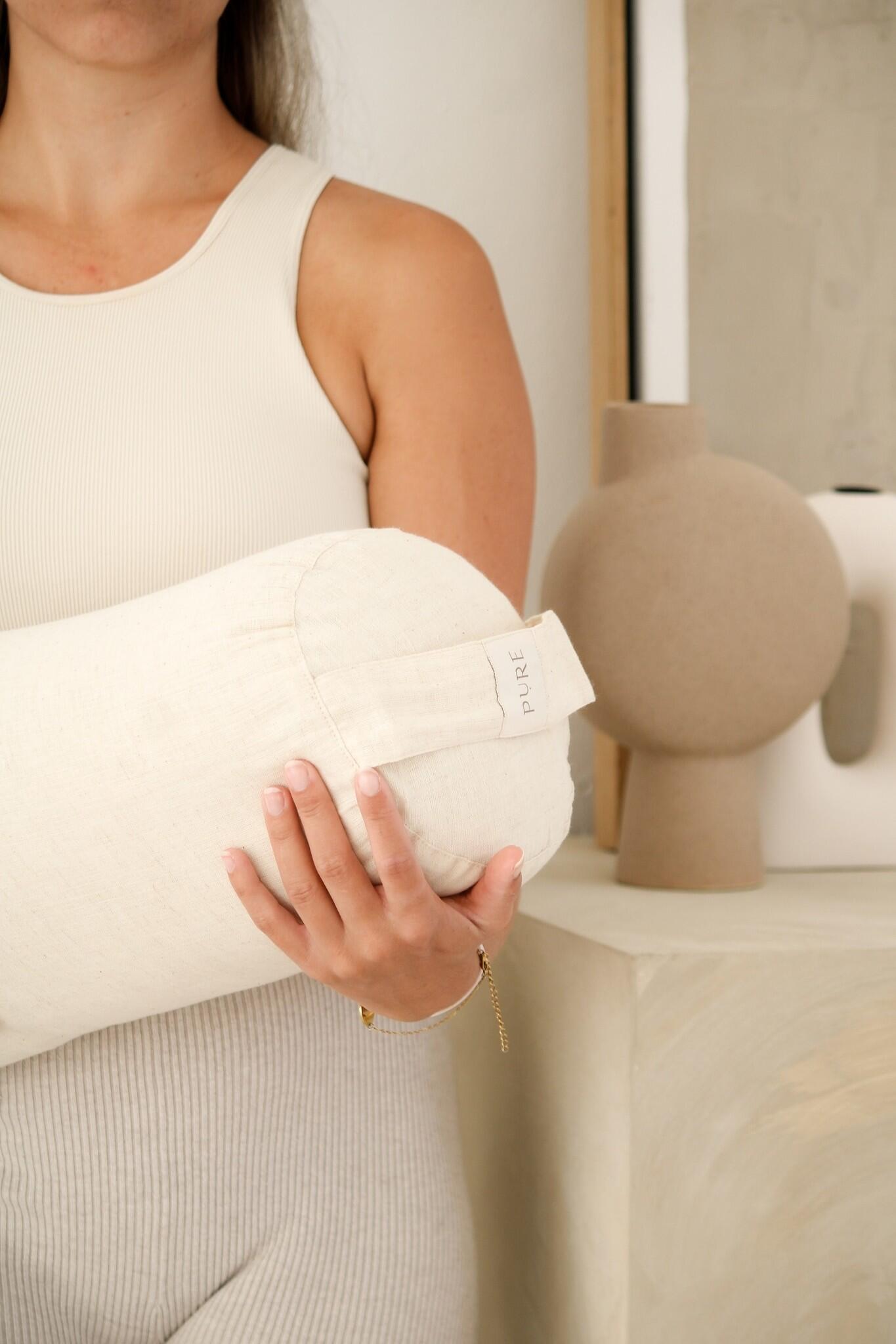 Bolster eco linnen naturel rond - Pure 4/5