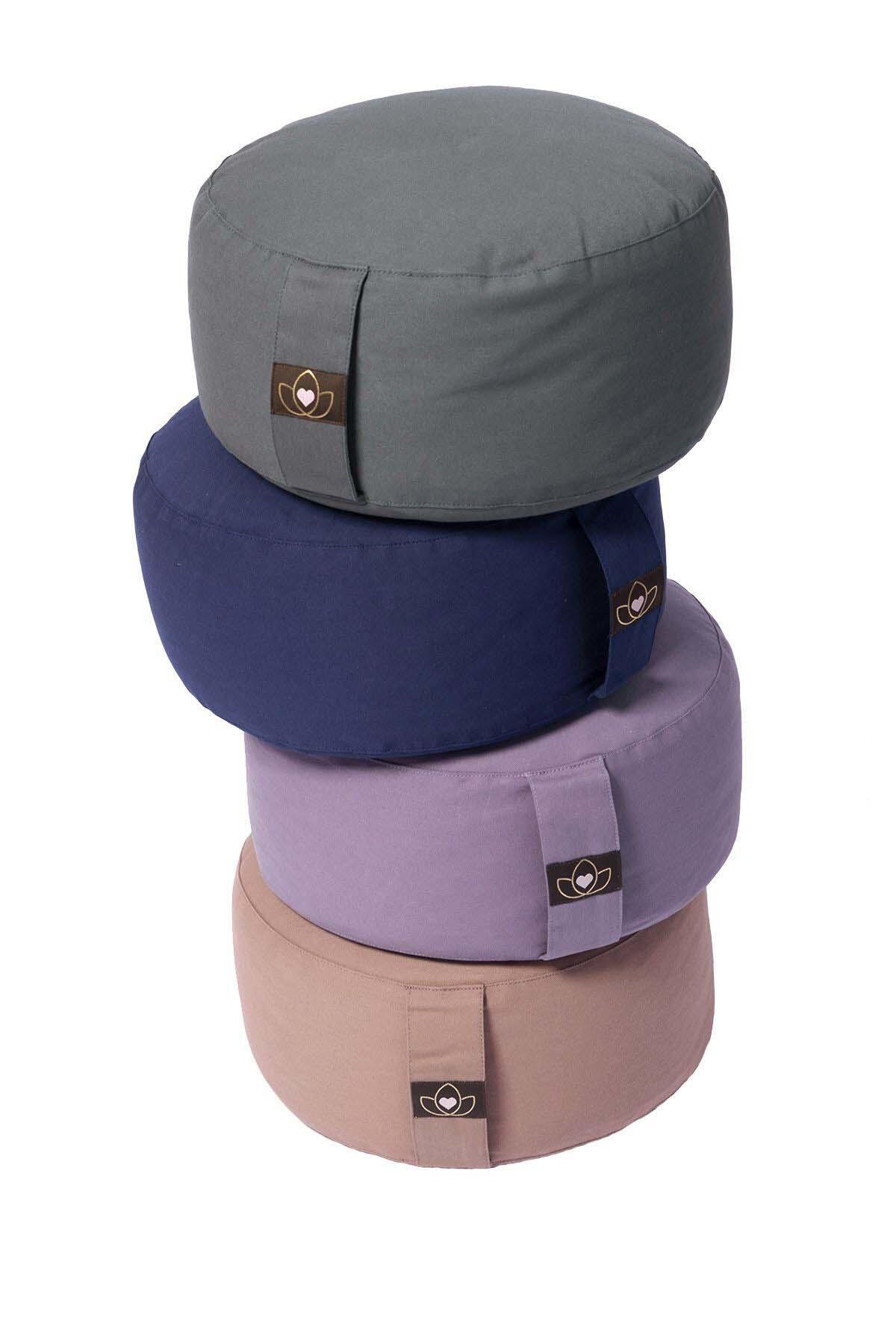 Lotus Meditatiekussen eco taupe rond 5/5