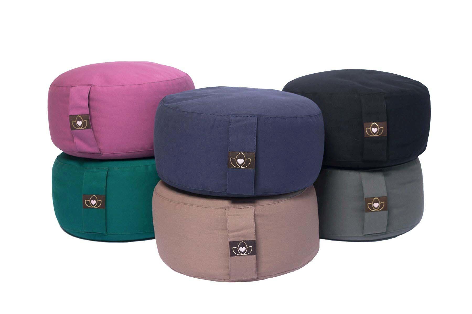 Lotus Meditatiekussen eco taupe rond 4/5