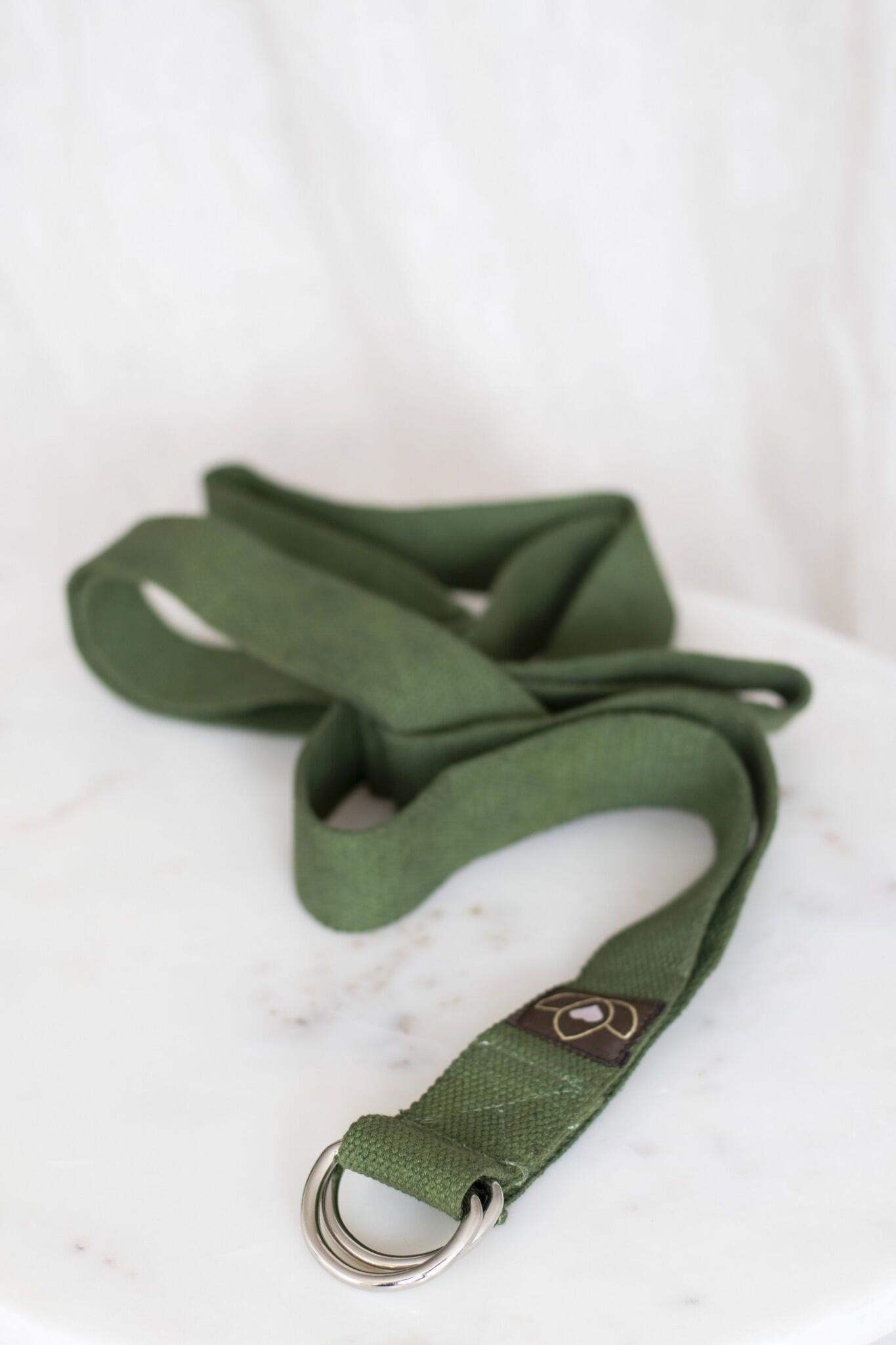 Lotus Yoga riem extra lang olijfgroen 4/5