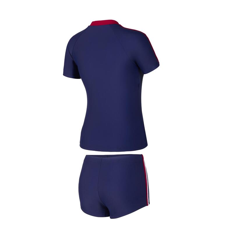 ASIAN RANGE 50TH LADIES SHORT SLEEVES TOP WITH JAMMER SET - NAVY