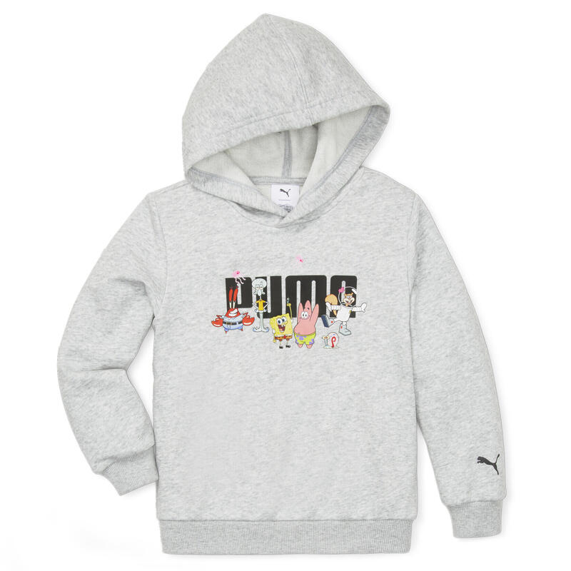 Felpa con cappuccio PUMA x SPONGEBOB per bambini PUMA Light Gray Heather