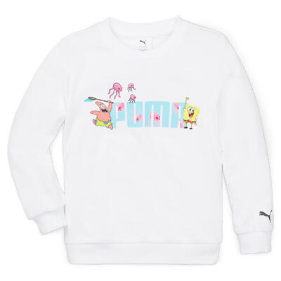 Puma x spongebob sweatshirt met ronde hals voor kinderen puma white