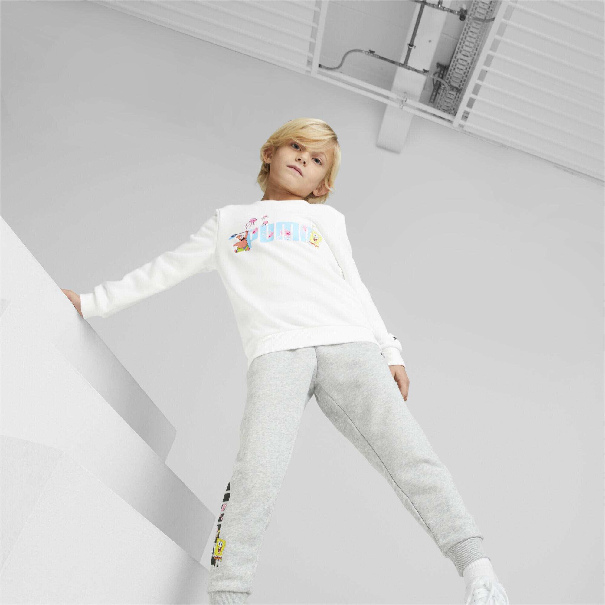 PUMA x SPONGEBOB sweatshirt met ronde hals voor kinderen PUMA White 5/6