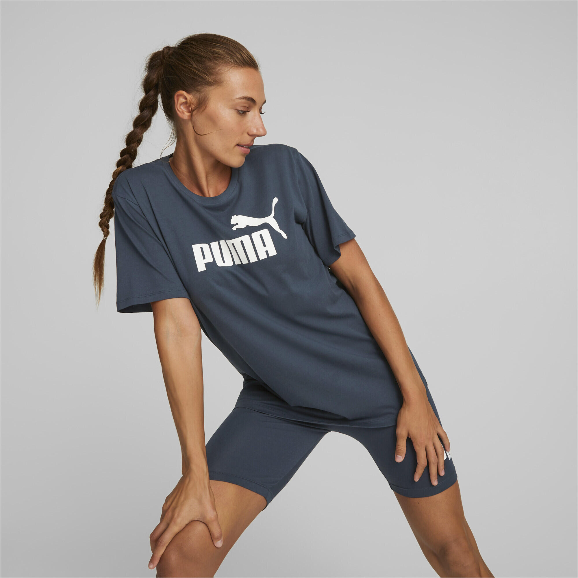 T-shirt boyfriend Essentials Logo femme PUMA Dark Night Blue 2/6
