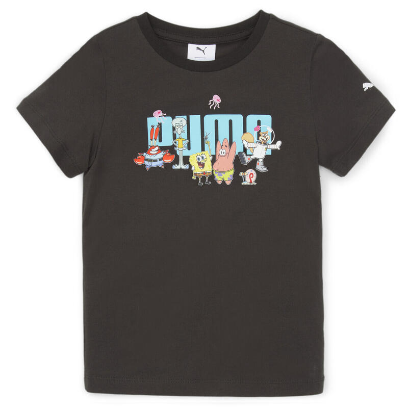 Camiseta PUMA x BOB L'ÉPONGE com logotipo para crianças PUMA Preto