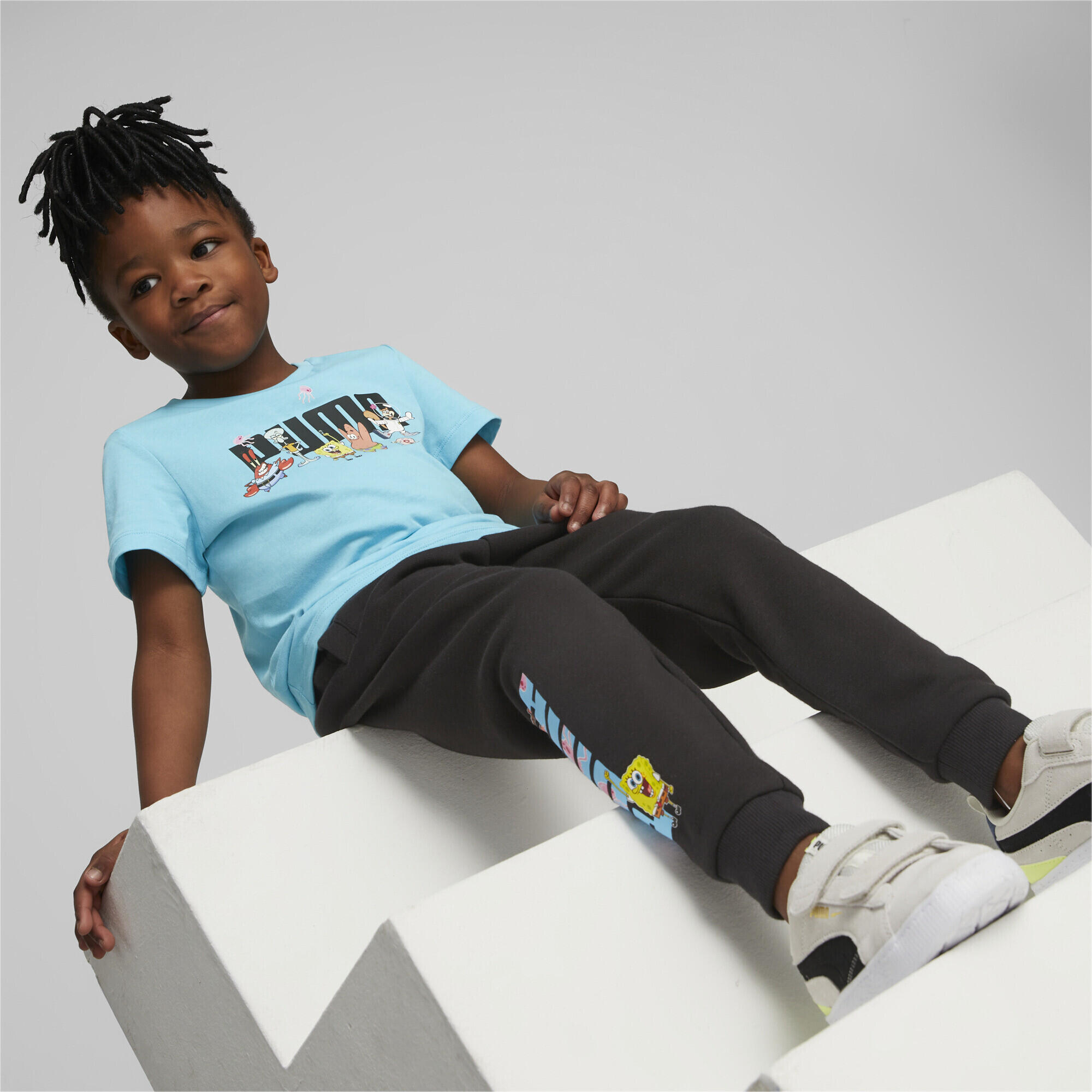 Pantaloni della tuta PUMA x SPONGEBOB per bambini PUMA Black 5/6