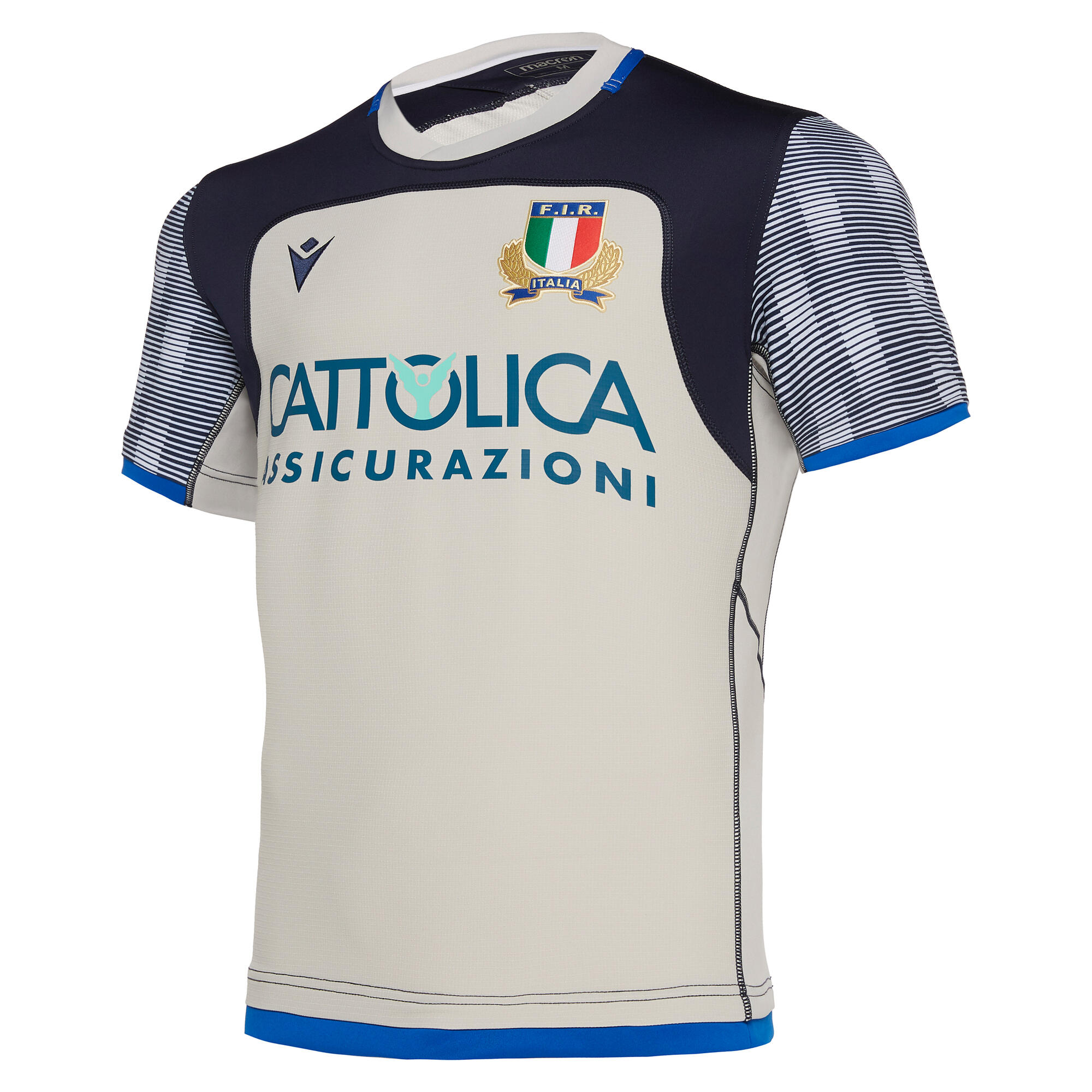 Macron Italy Mens Training Rugby Shirt 58100114 Grey 1/5