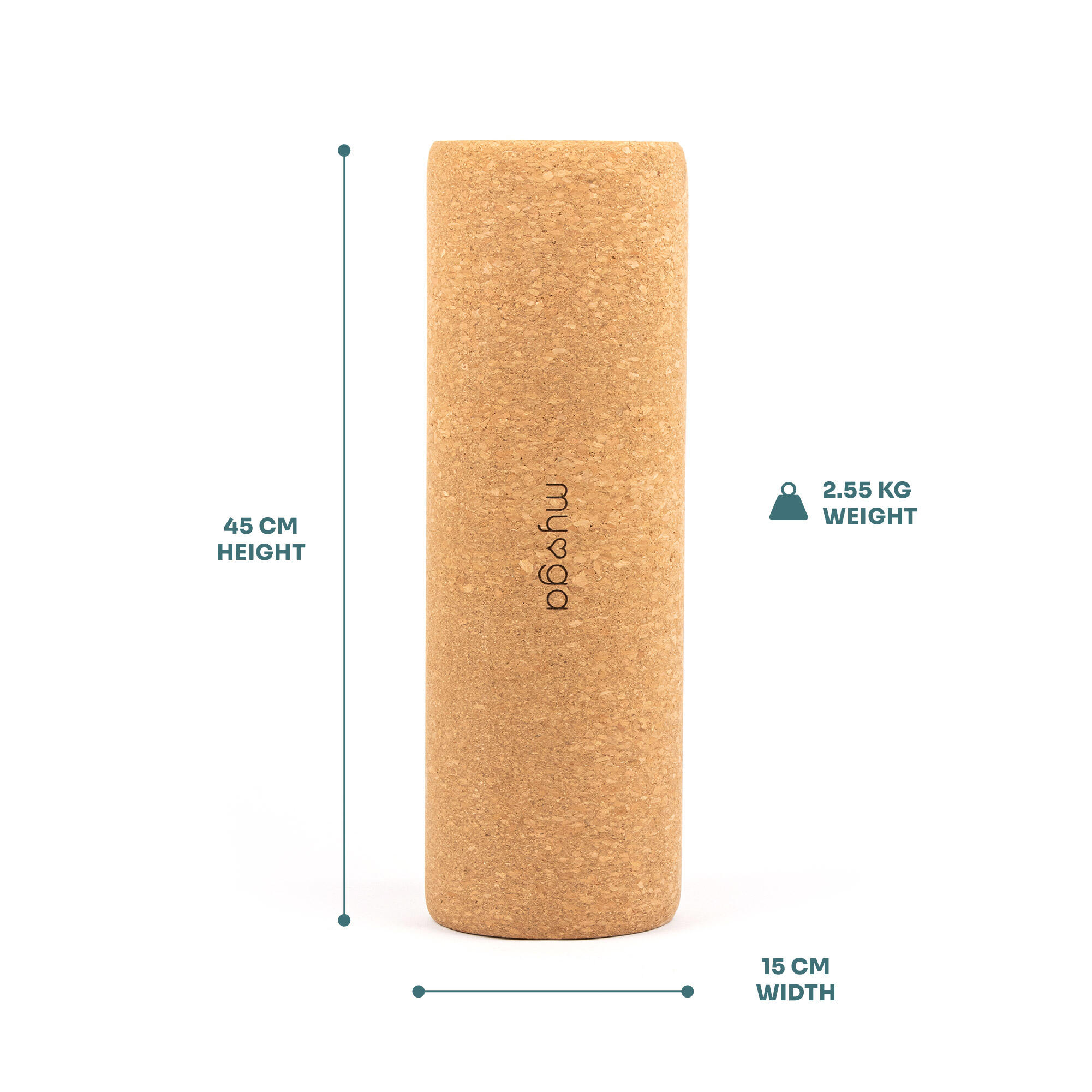 Myga Cork Massage Roller 15 X 45cm 6/8