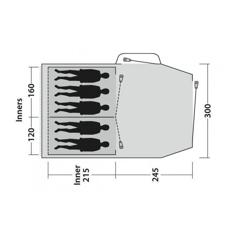 Outwell Tunneltent Springwood 5SG 5-persoons 3-kamers blauw