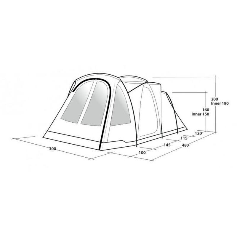 Outwell Tente tunnel Springwood 5SG 5 personnes 3 pièces bleu