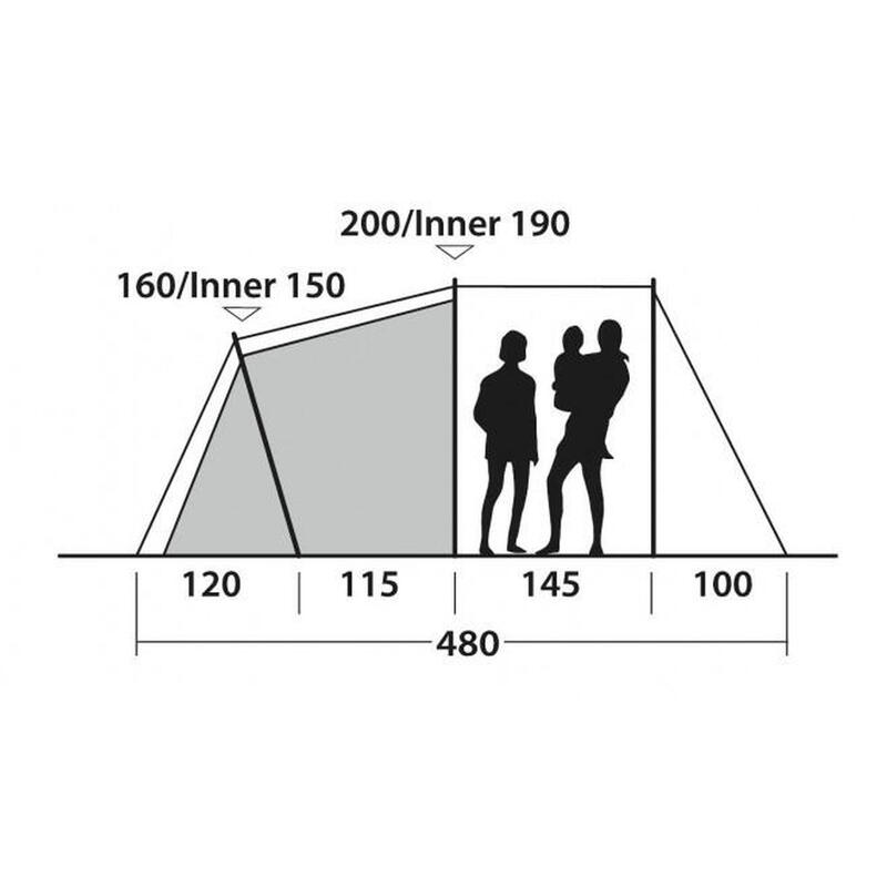 Outwell Tunneltent Springwood 5SG 5-persoons 3-kamers blauw