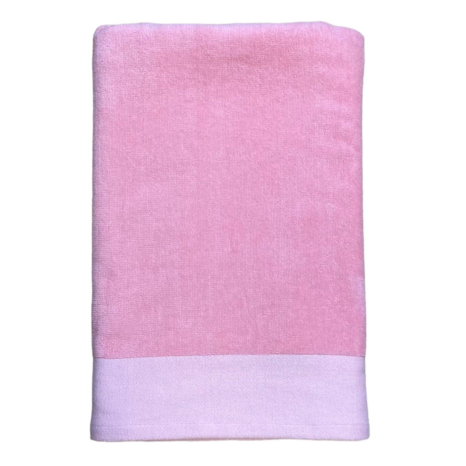 Le Comptoir De La Plage - Serviette De Bain Éponge Velours Unie Shady Candy 140x180 370g/m² - Serviette - Rose - 48 Xl - Decathlon