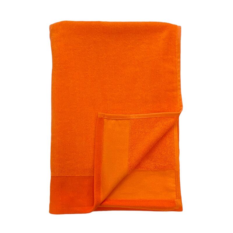 Serviette de bain éponge velours unie Shady Nectarine 90x160 370g/m²