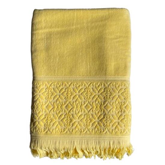 Serviette de bain éponge velours unie - Romance Zeste - 90x170cm - 460g/m²