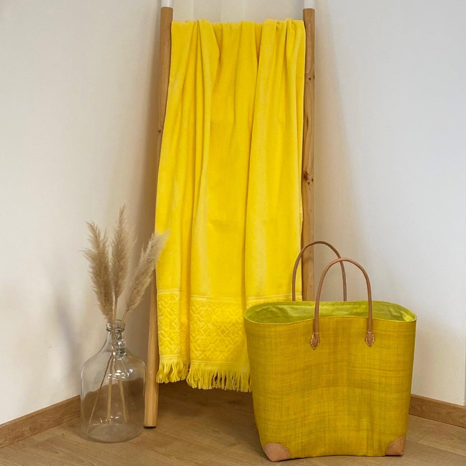 Telo da bagno Spugna Velluto Jacquard Giallo 90x170 460g/m² - Romance Zeste 2/4