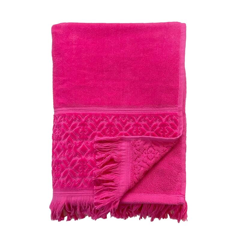 Romance Fuchsia effen badstof handdoek 90x170 460g/m²