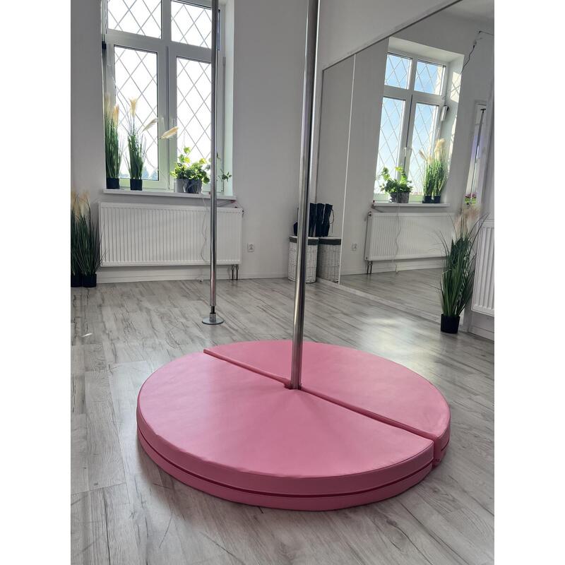 Matelas de pole dance rond, diamètre 120 cm, épaisseur 10 cm, rose