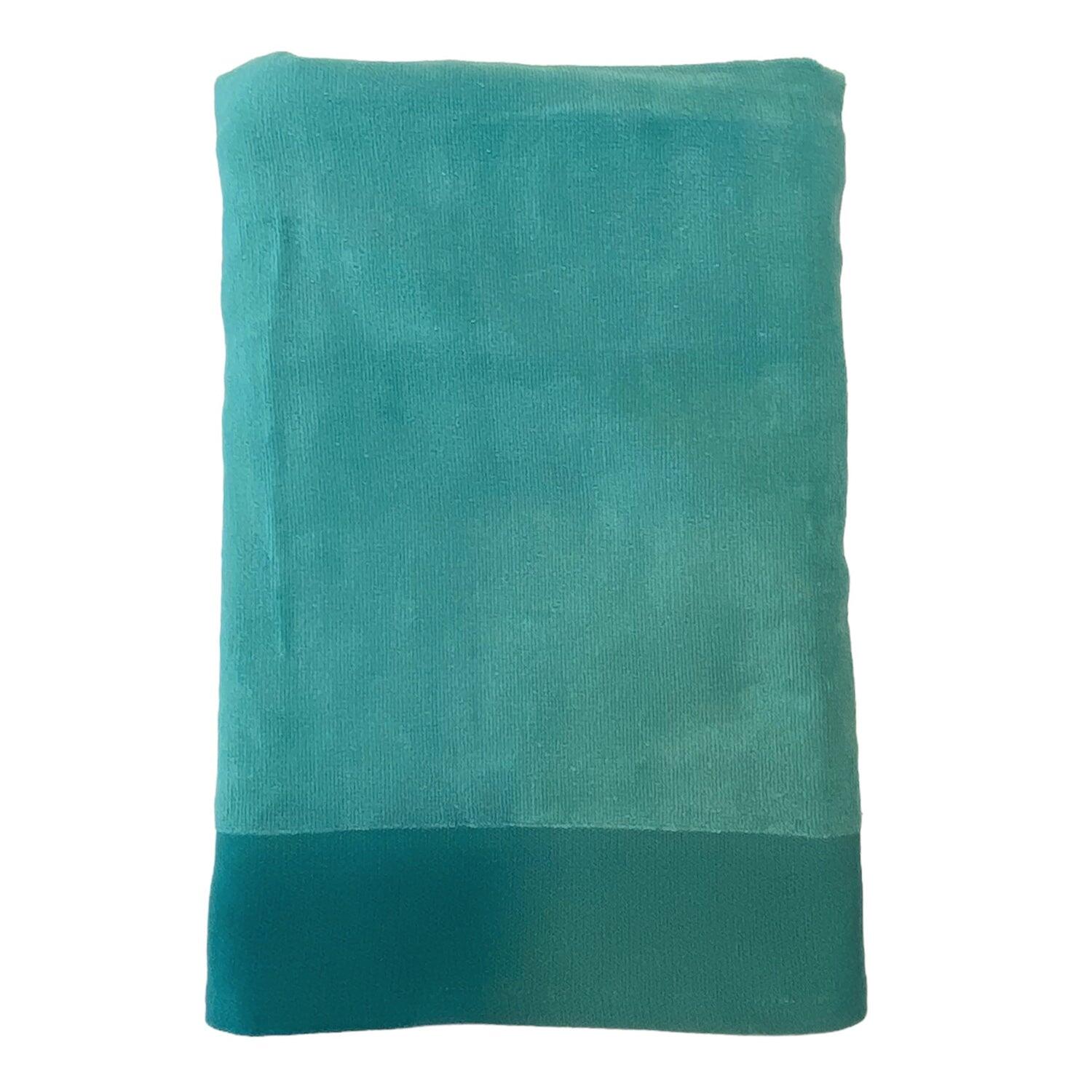 LE COMPTOIR DE LA PLAGE Badhanddoek Badstof Velours Jacquard Blauw 90x160 370g/m² - Shady Latigo