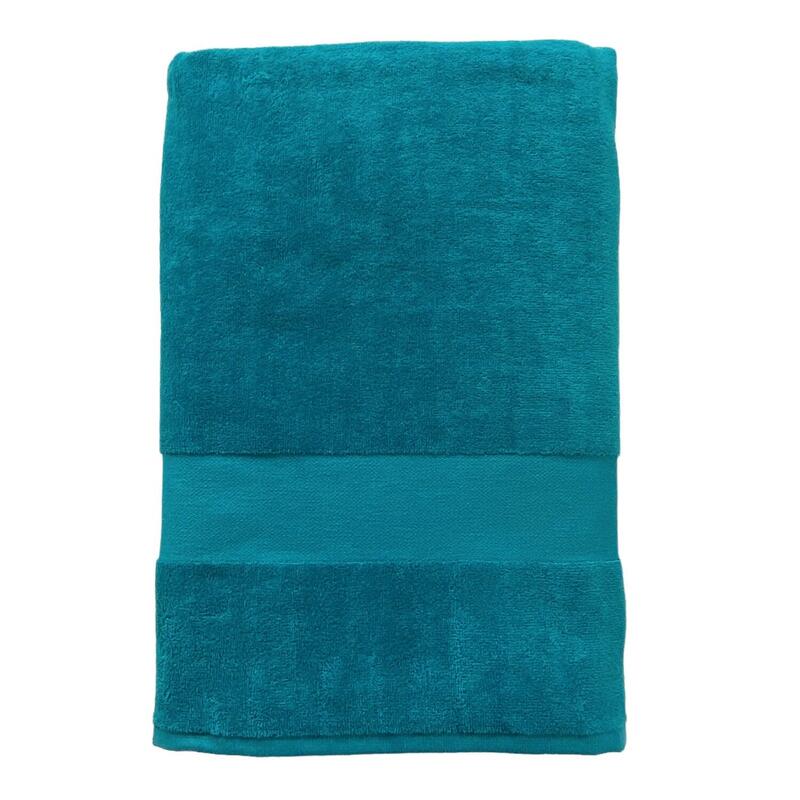 Serviette de bain éponge velours unie Classy Lake 90x180 500g/m²