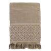 Serviette de bain éponge velours unie Romance Taupe 90x170 460g/m²