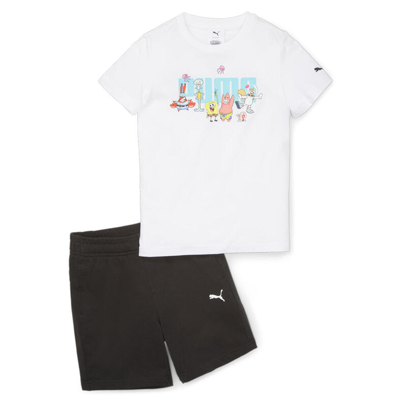 Completo T-shirt e shorts PUMA x SPONGEBOB per bambini PUMA White Black