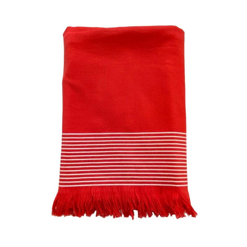 Fouta doublée éponge Paski Rouge 90x170 300g/m²