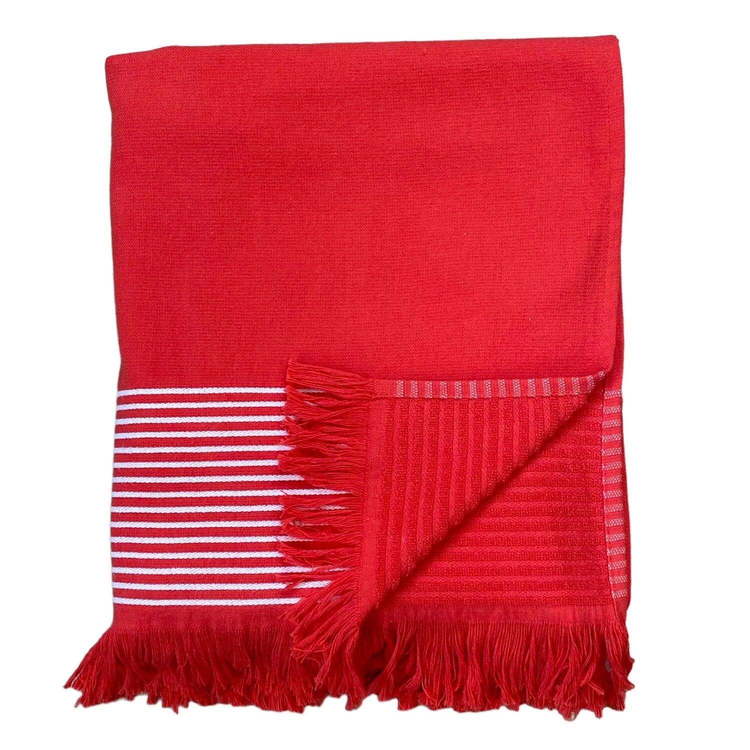 Paski Asciugamano foderato in spugna rossa 90x170 300g/m² 2/3