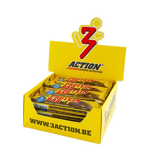 3ACTION PROTEIN BAR CHOCOLADE - DOOS 20 REPEN