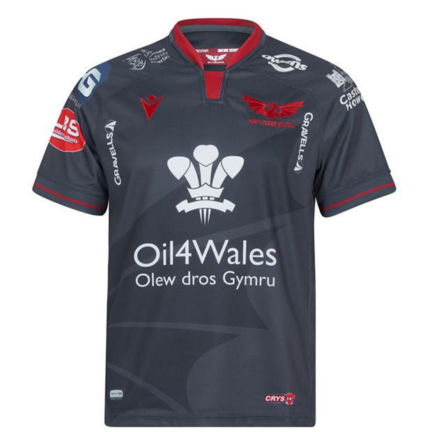 MACRON Macron Scarlets Kids Away Rugby Shirt 58532835 Grey