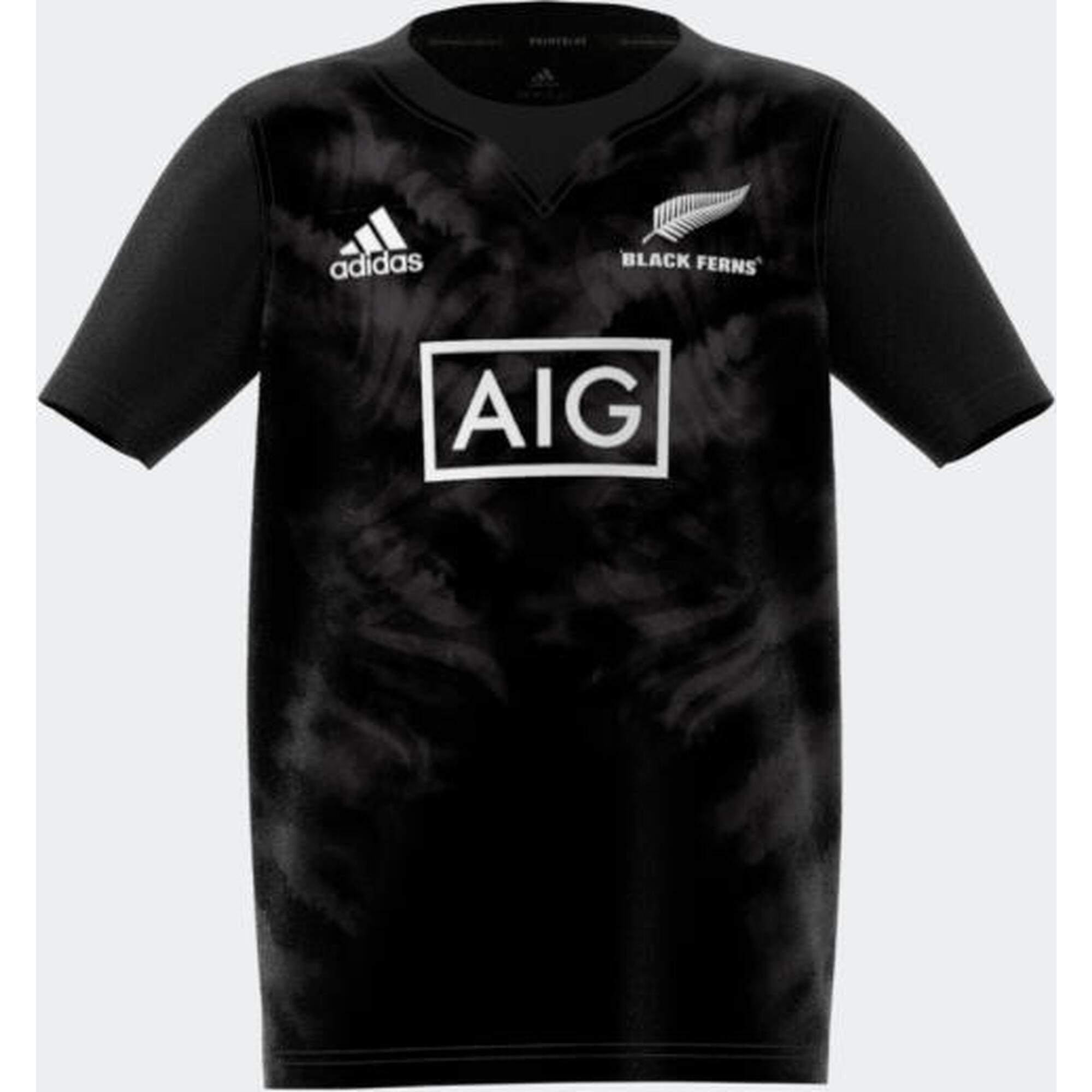 ADIDAS adidas Kids New Zealand Black Ferns Rugby Primeblue Supporters Home Rugby Shirt
