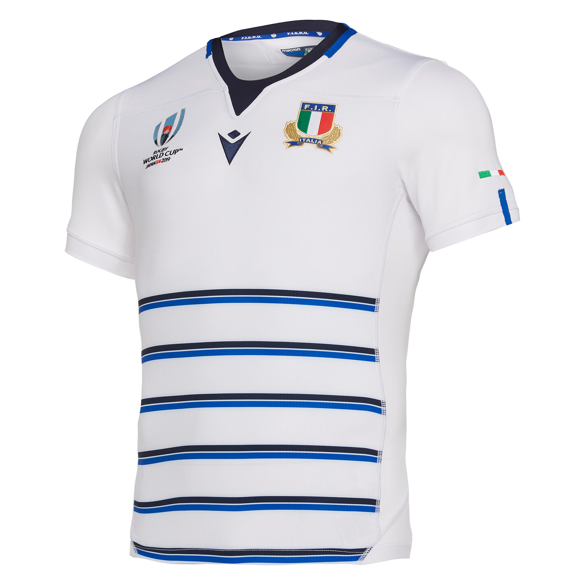 MACRON Macron Italy Mens Rugby World Cup Away Authentic Pro Rugby Shirt 58100164 White