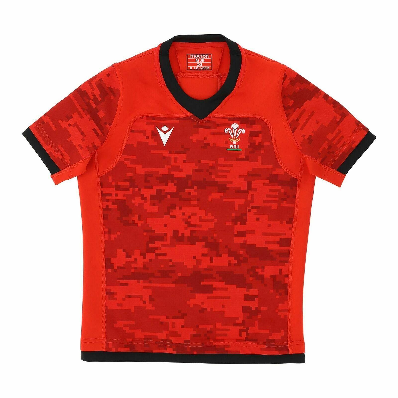 Macron Wales WRU Training Rugby Shirt Kids 58125598 Red 1/4