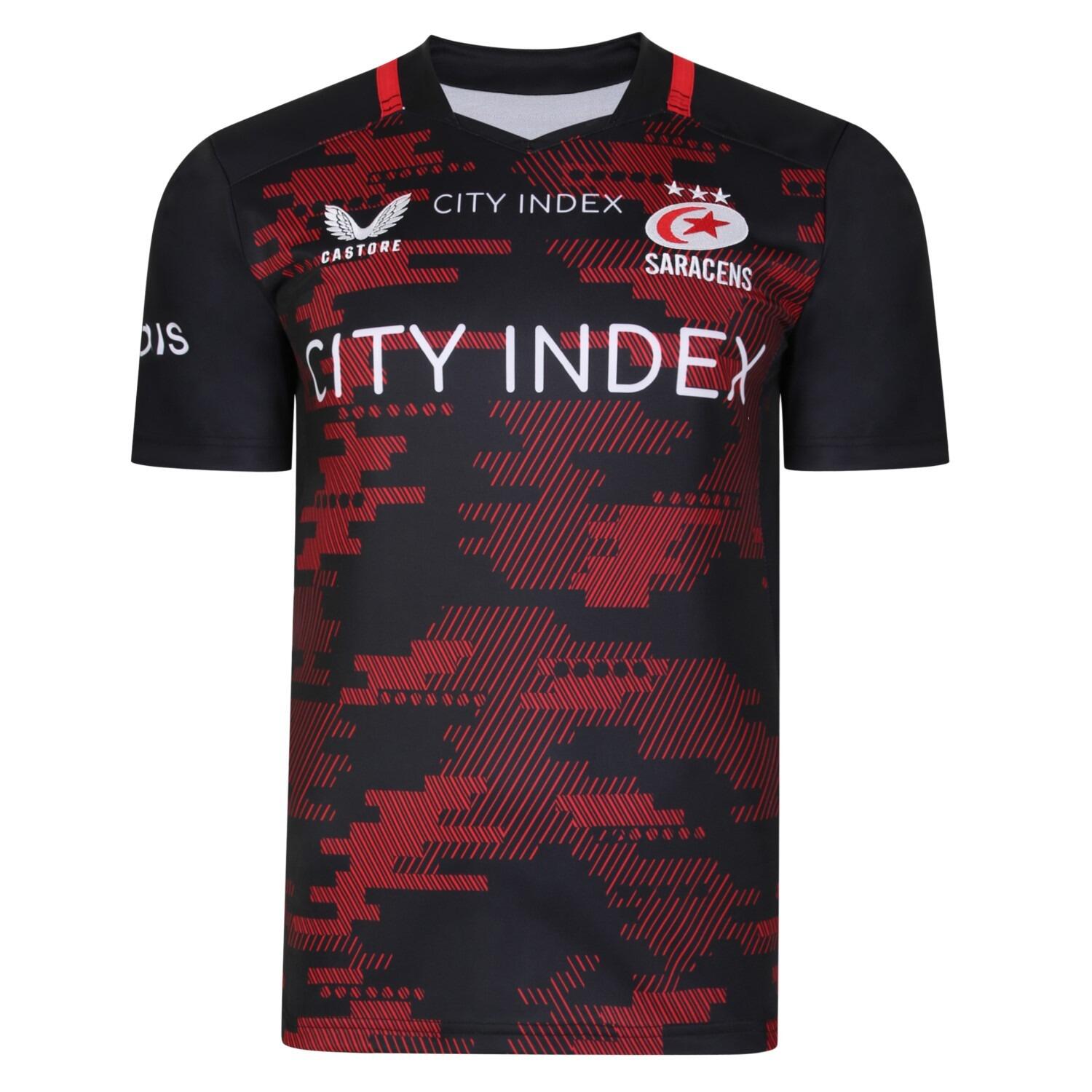 CASTORE Castore Saracens Mens Home Rugby Shirt TM0980 Black