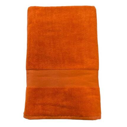 Serviette de bain éponge velours unie Classy Orange 90x180 500g/m²