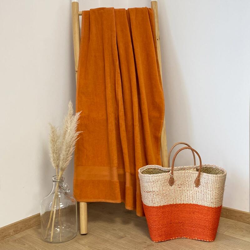 Classy Orange 90x180 500g/m² effen badstof handdoek