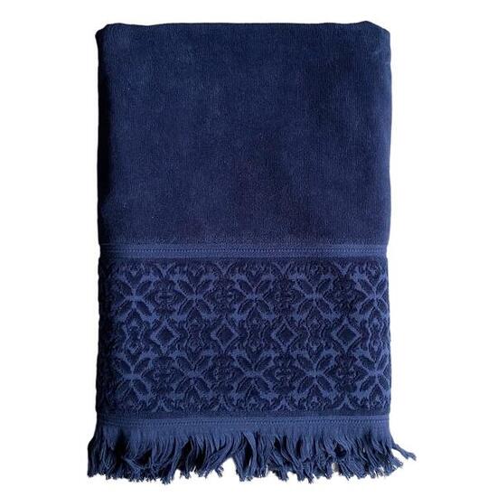 Serviette de bain éponge velours unie - Romance Bleu marine - 90x170cm - 460g/m²