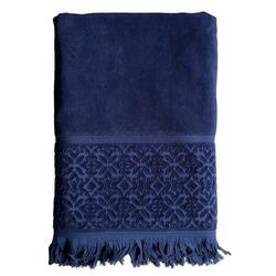Handdoek effen fluweel Romance Navy blauw 90x170 460g/m²