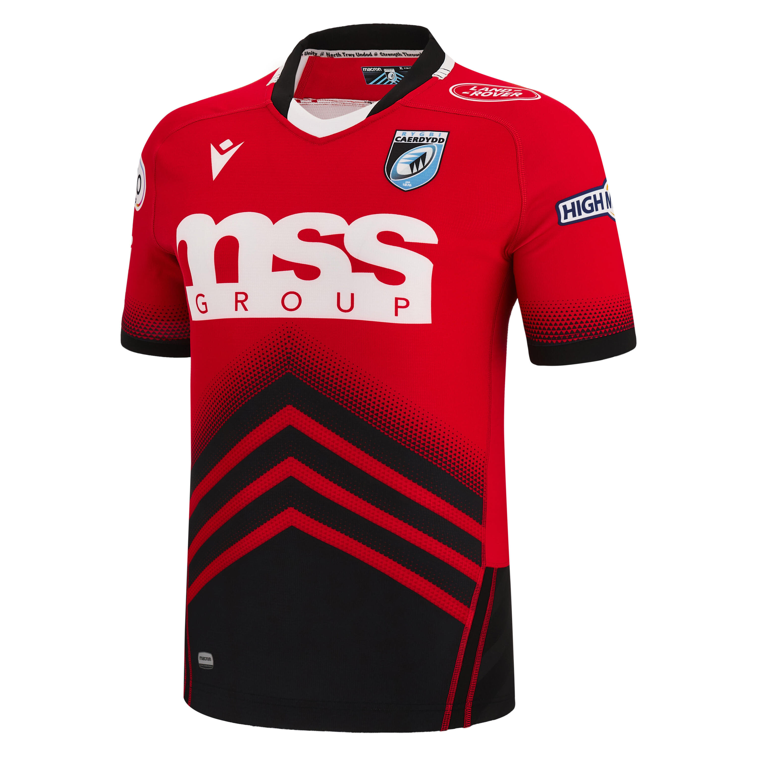 Macron Cardiff Rugby Mens Away Rugby Shirt 58554481 Red 1/4