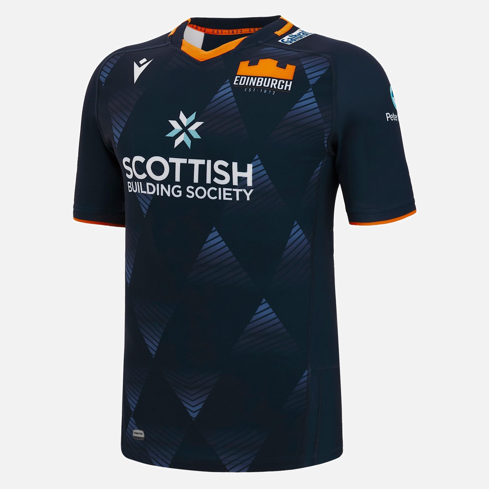 Macron Edinburgh Rugby Mens Home Rugby Shirt 58561688 Navy 1/4