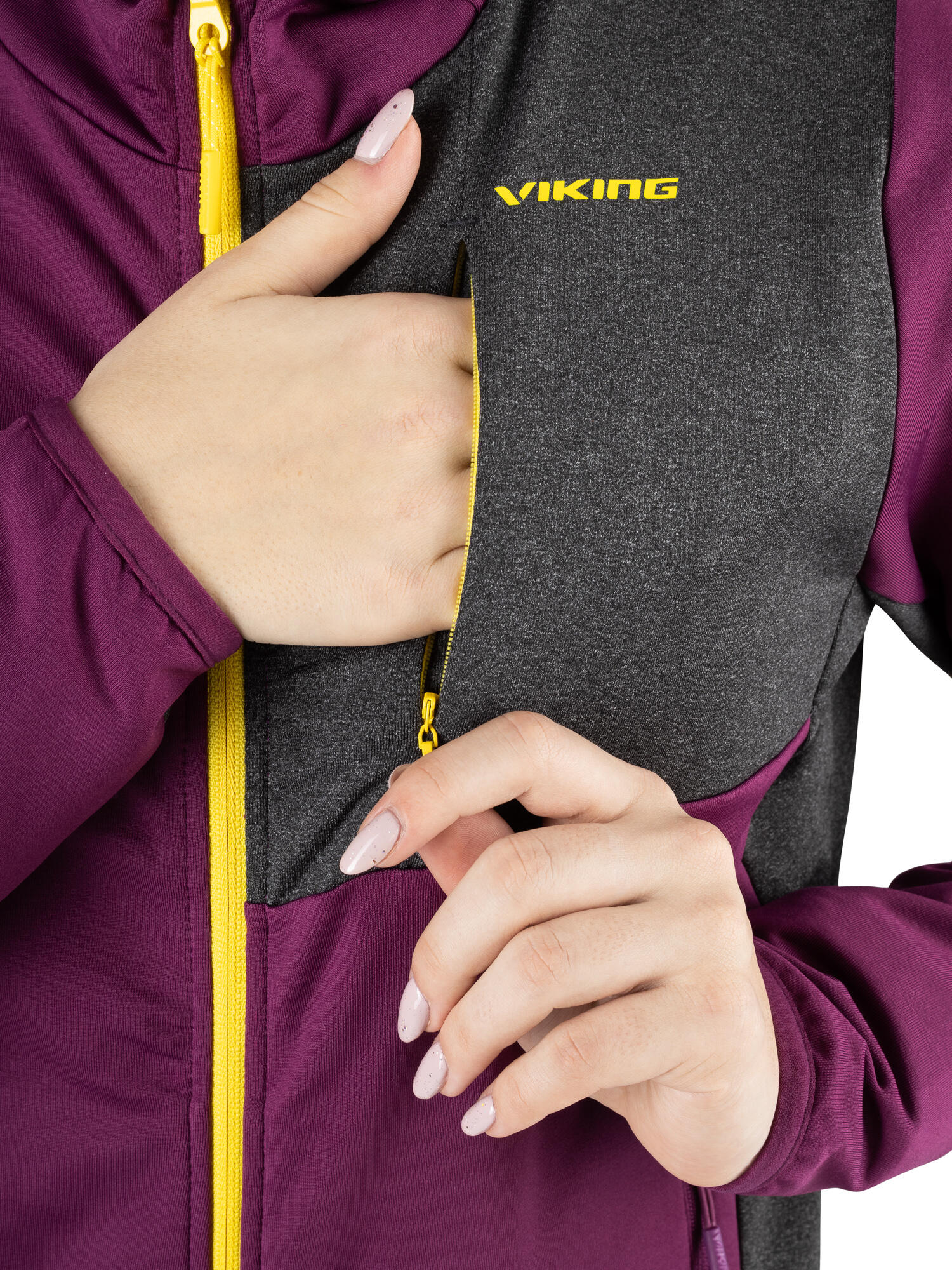Damen Fleecejacke VIKING Tacoma Hoodie mit Kapuze und Reißverschluss 3/6