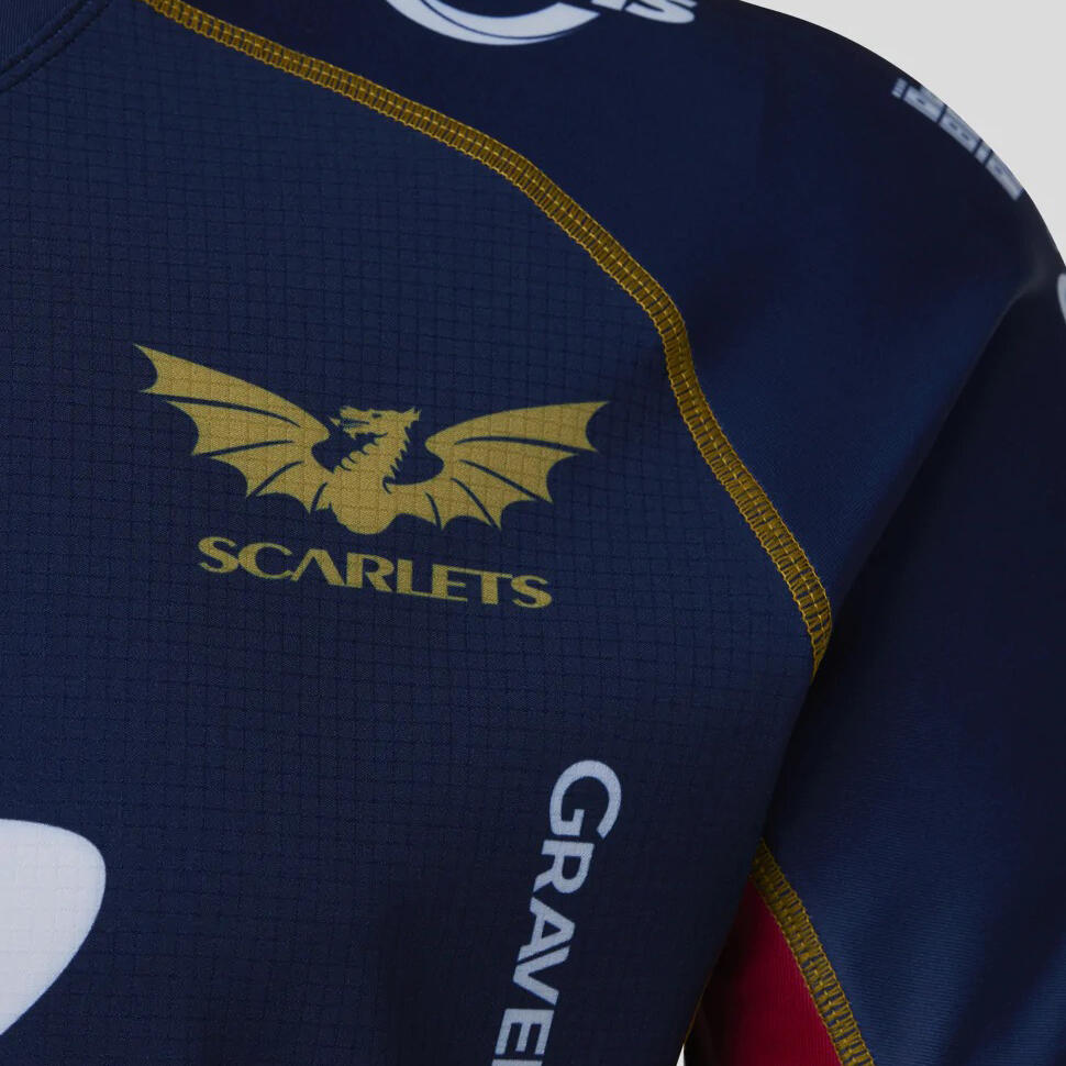 Castore Scarlets Mens Away Rugby Shirt TM1387 Navy 3/4