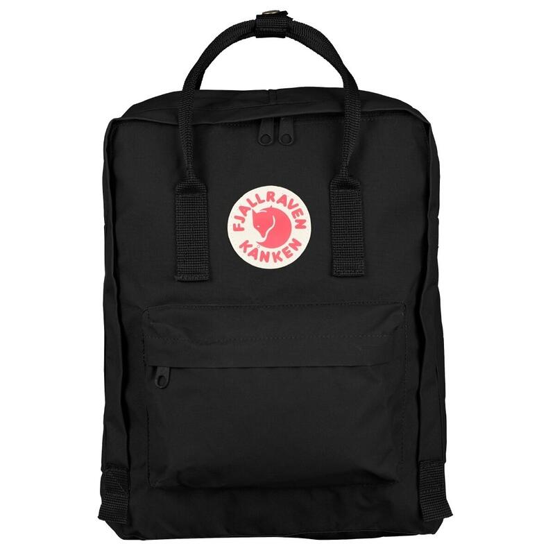 Mochila para caminar Fjallraven Kanken negro 16 litros perlante