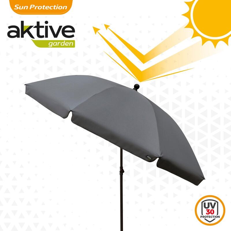 Parasol de jardin 240 cm protection UV30 gris Aktive Garden