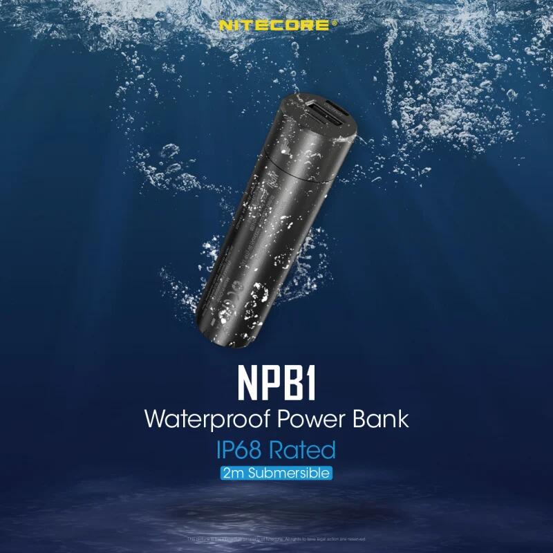 NPB1 IP68 Waterproof power bank 5,000mAh - Black